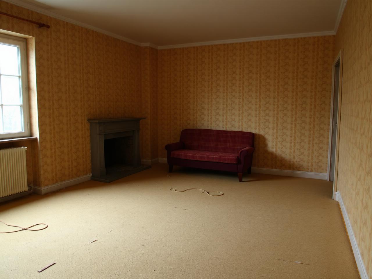Wohnzimmer vor der Sanierung